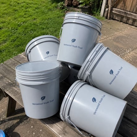 5 gallon buckets with logo printing - customer photo