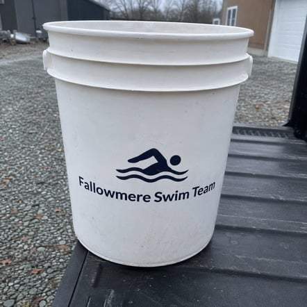 Custom printed pails - customer photo