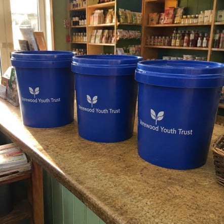Personalized 5 gallon buckets with a logo